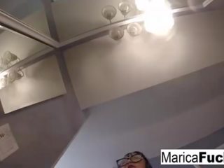 Marica Hase in fascinating lingerie masturbates in the mirror