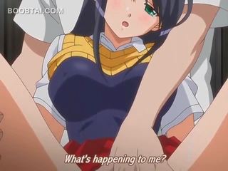 Excited hentai young Ms getting her squirting cunt teased