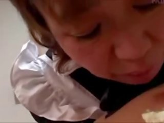 Jap maid getting her Tits sucked