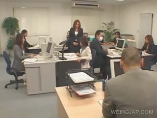 Jap Office divinity Tied Up To The Chair And Banged At Work